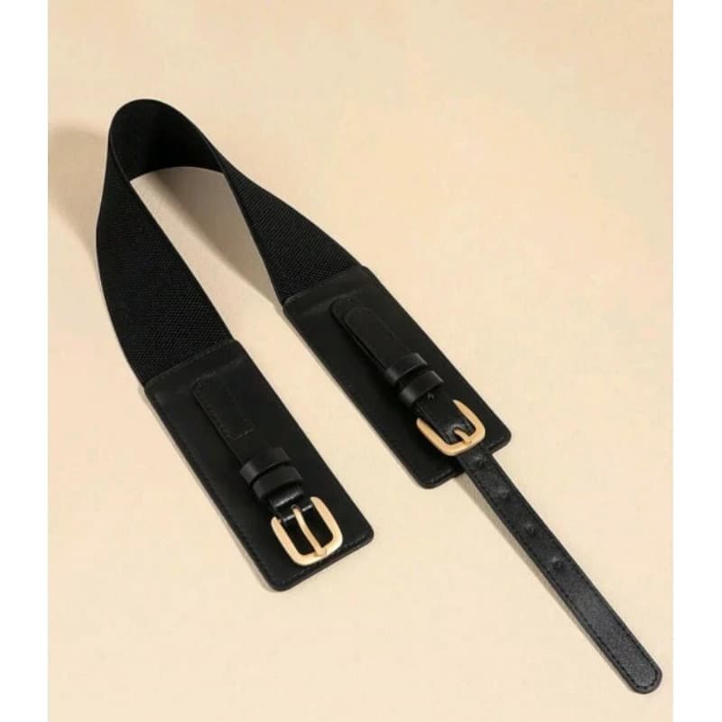 Cinto Elástico Feminino Elegante Retrô Com Fivelas Ajustáveis