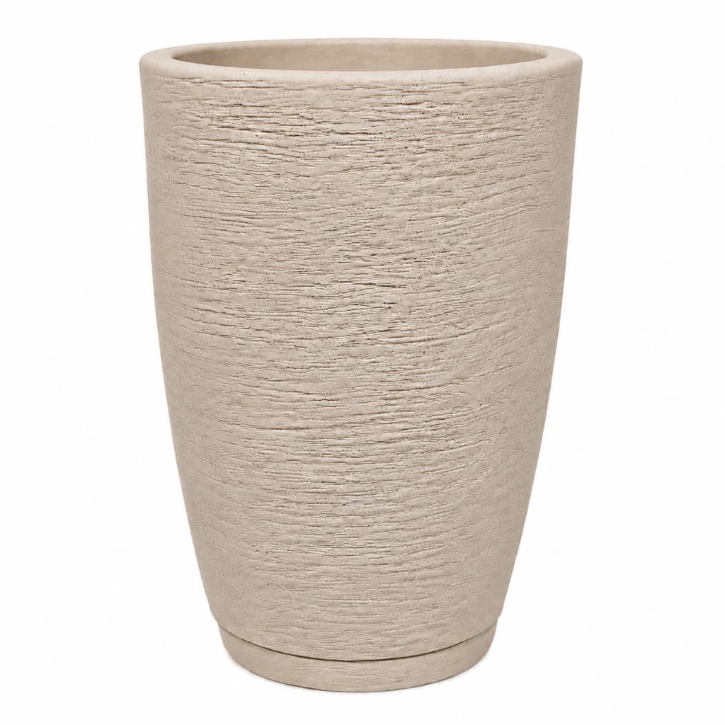Vasos Para Plantas Coluna Cone Bojo Grafiato Tamanho M com Prato Coletor - Vaso Decorativo em Polietileno