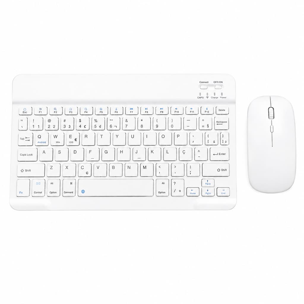Kit Teclado E Mouse Sem Fio Para Pc Notebook Tablet iPad - Preto