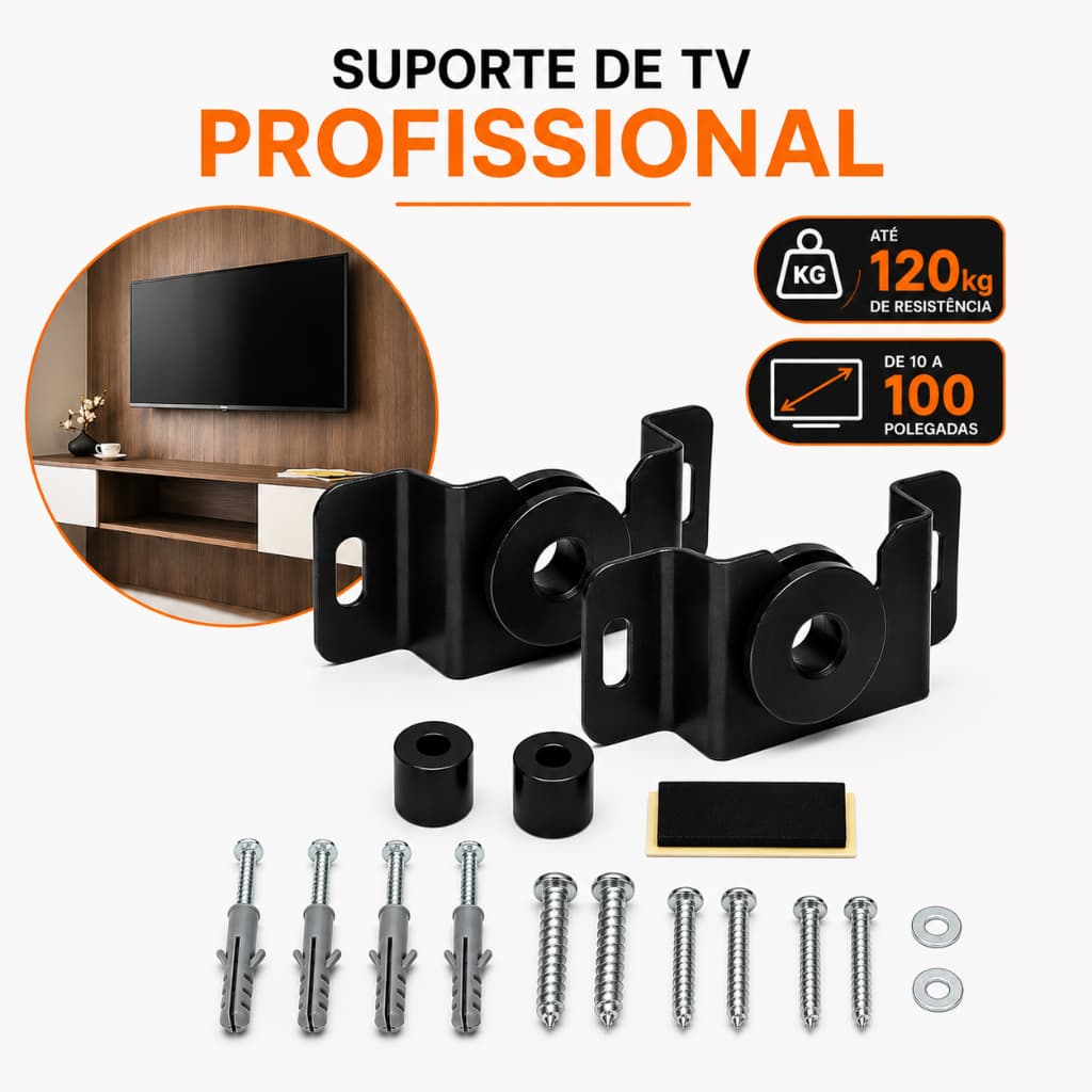Suporte Tv Universal Fixo 4k LCD LED Monitor Smart Parede Painel 10 a 100 Polegadas