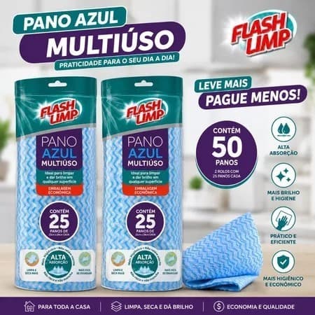 Pano Multiuso Flash Limp 25 folhas Alta Absorção