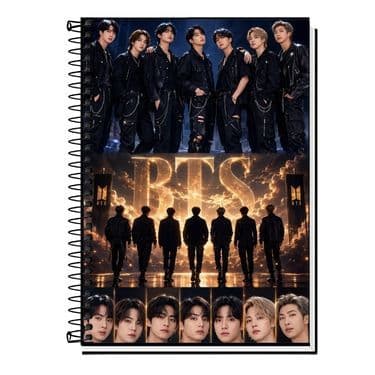 Caderno BTS K-Pop | Caderno Escolar | 1 a 20 Matérias | Caderno Universitário | Divisórias | Material Escolar | ARMY | V