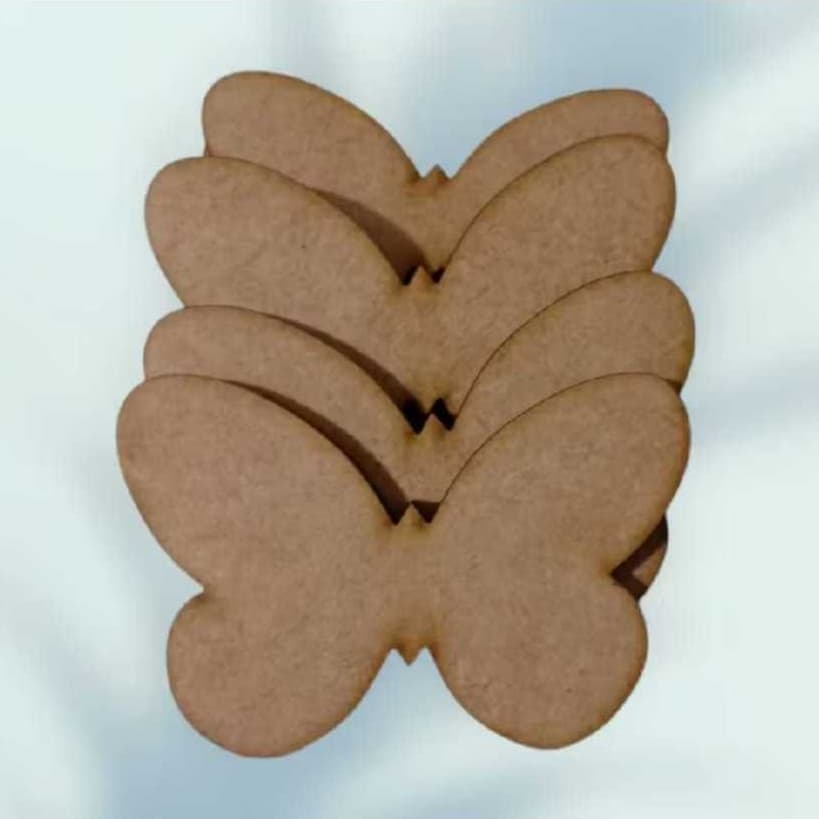 Kit aplique borboleta mdf 6mm para artesanato com 30 unidades.