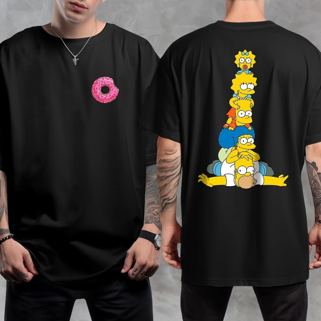 Camiseta Masculina 100% Algodão Estampada Simpsons Donuts Oversized Envio Rapido