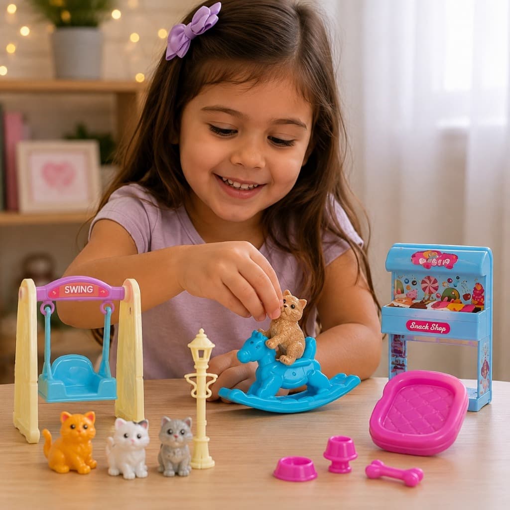 Brinquedo Pet  Cachorrinho  Com Banheira e Casinha Acessórios Educativo