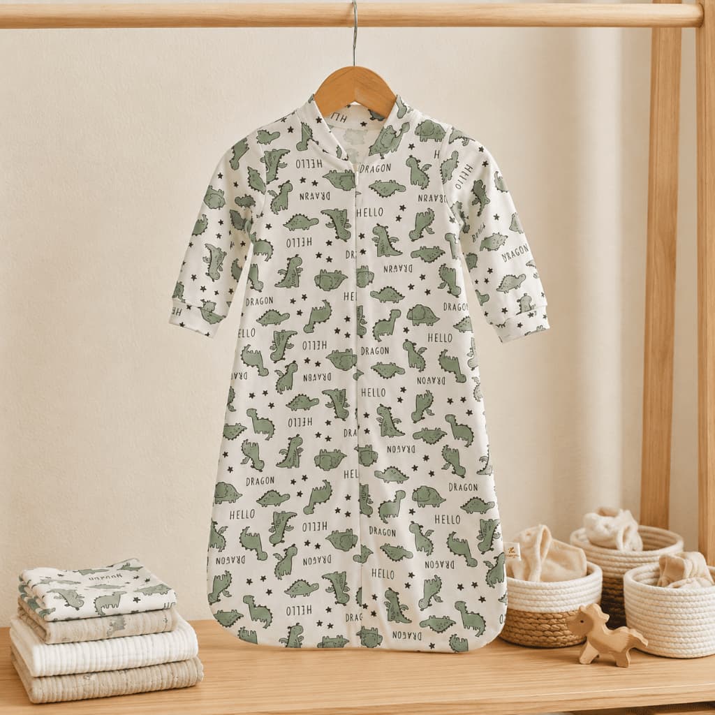 Saco de Dormir Bebê em Malha de Algodão com Zíper Frontal | Pijama Casulo Infantil Pétalas de Sonho