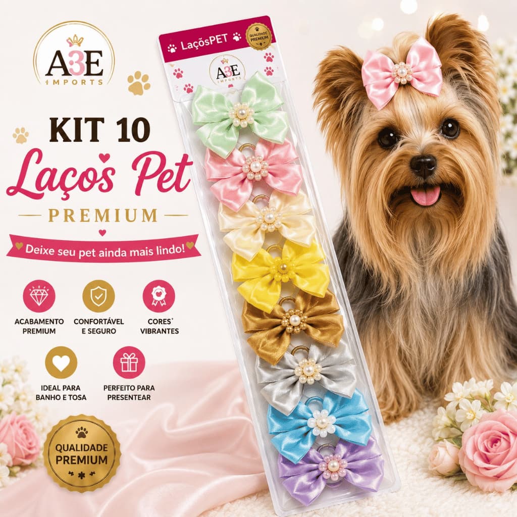 Kit 10 /30 e 50 Laços Pet Premium Cachorro Gato Acessórios Banho e Tosa/ halloween Natal candy color