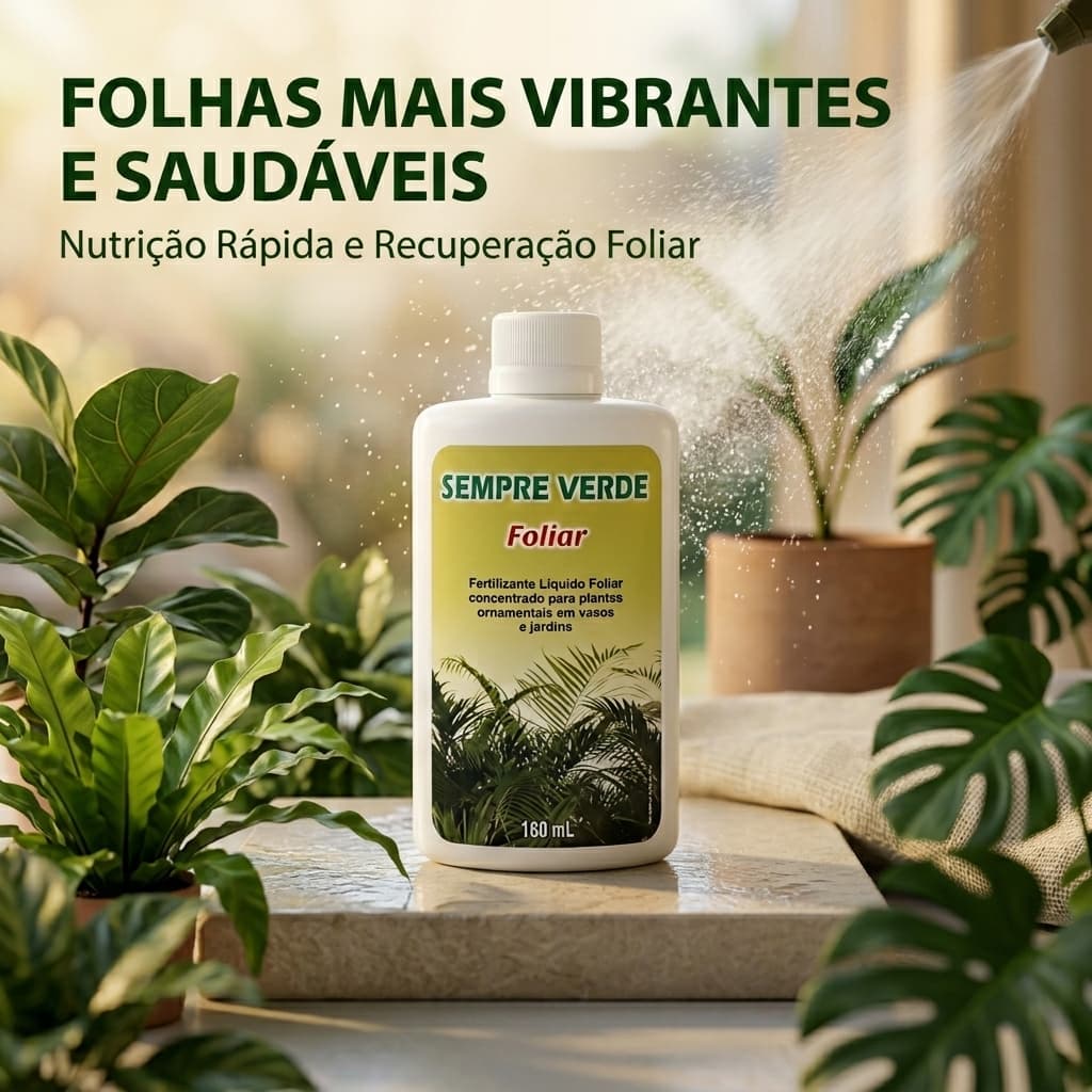 Fertilizante Sempre Verde 160ml FOLIAR Fertilizante para Plantas e Flores Líquido Concentrado