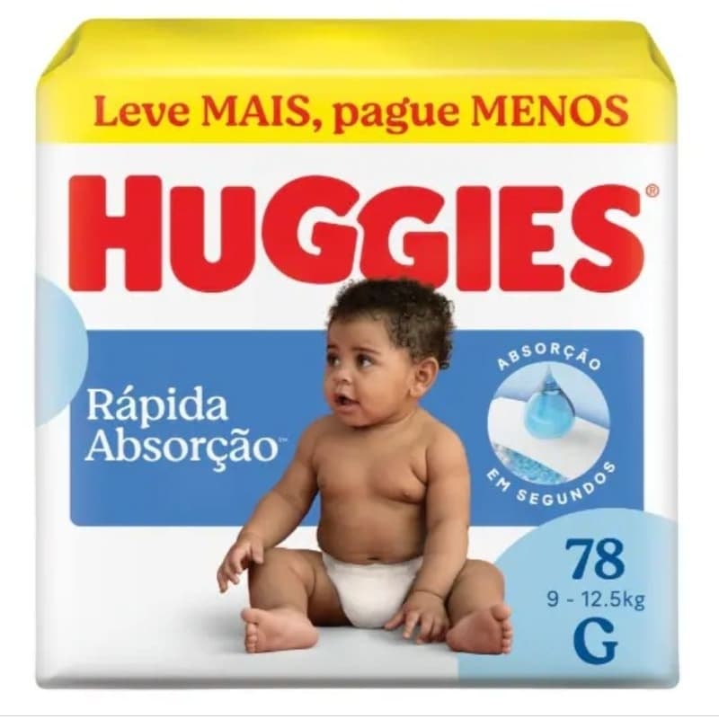 Fralda Huggies G 78 Rápido Absorção