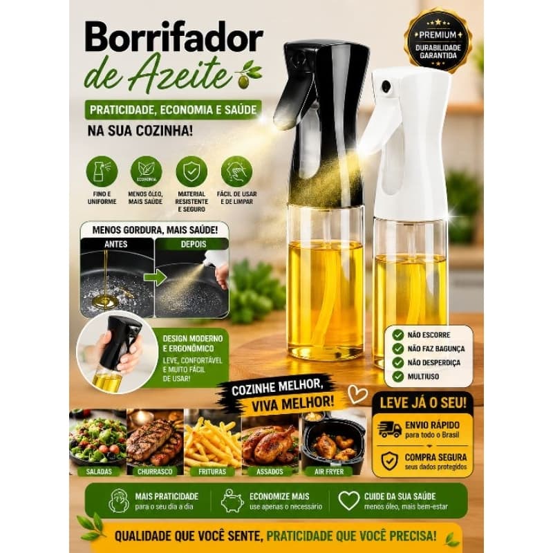 Frascos de Spray Garrafa Pulverizador Multiuso de Azeite de Oliva Vinagre