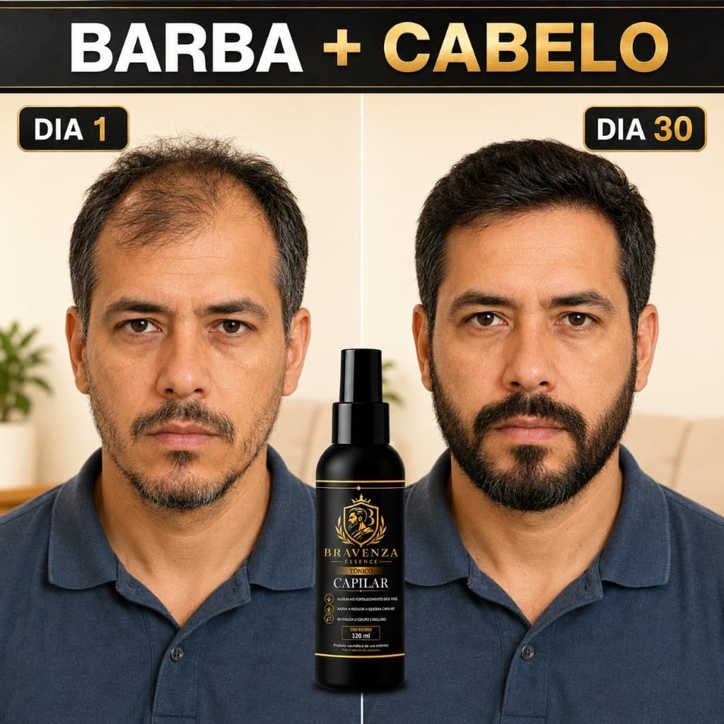 Bravenza Essence Tônico Capilar Cresce Cabelo Barba Bigode Cavanhaque Preenche Falhas Unissex 3