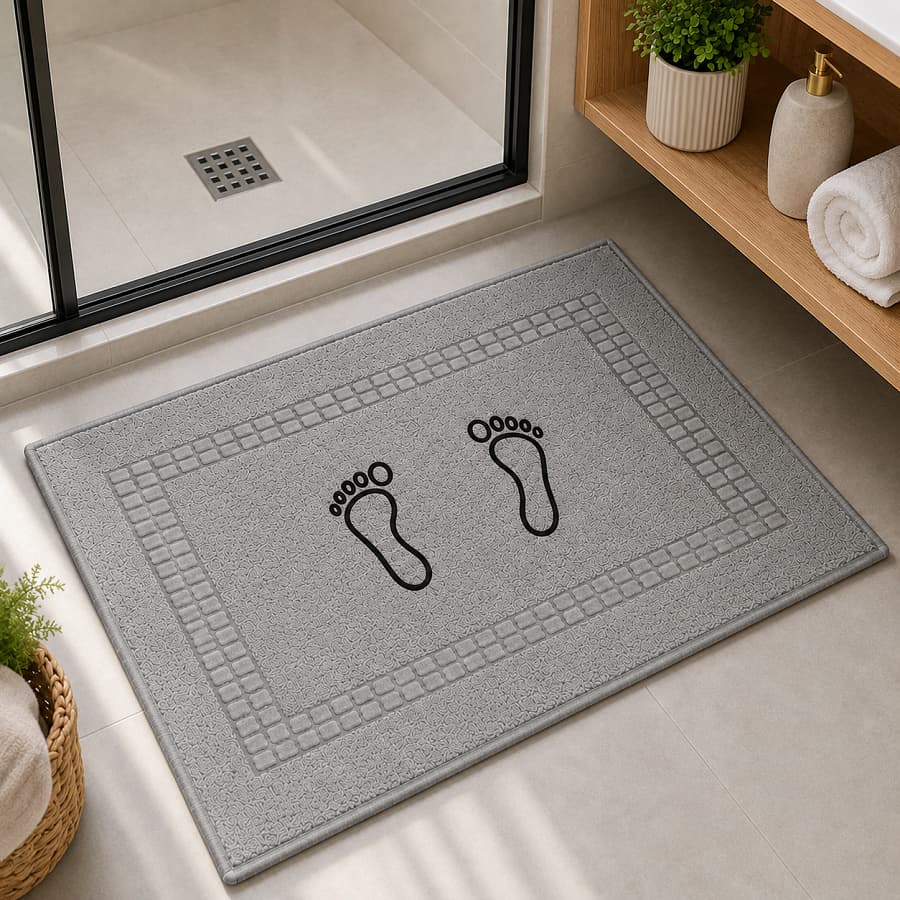 Tapete Banheiro Pezinho 100% Algodão Piso Atoalhado Absorvente Macio Lavável 45x70cm