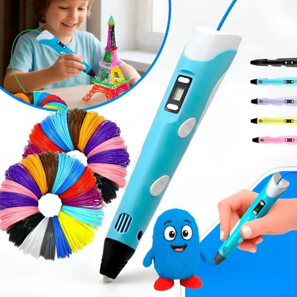 Caneta 3d Impressora Profissional Infantil Refil E Cabo Usb Cor Aleatória