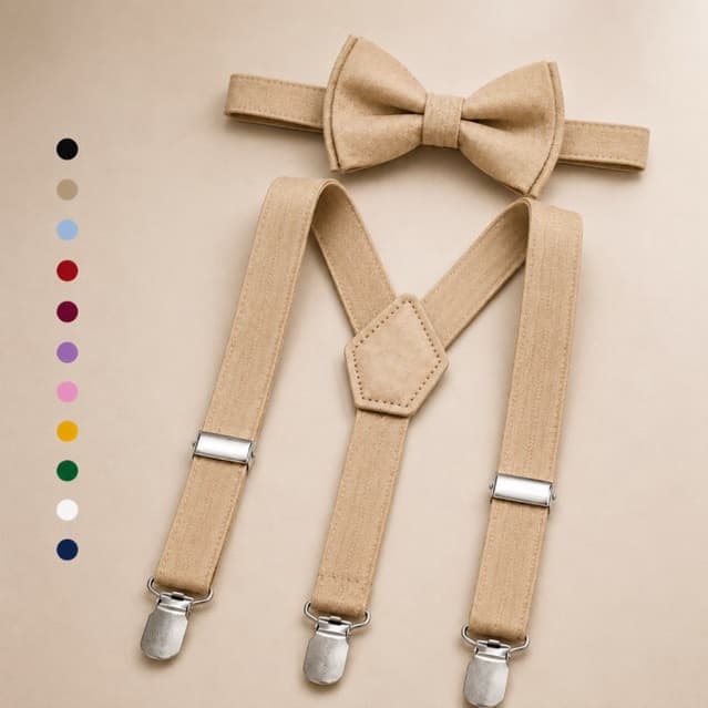 Kit Suspensório Infantil com Gravata Borboleta Ajustável – Menino Festa Casamento Social