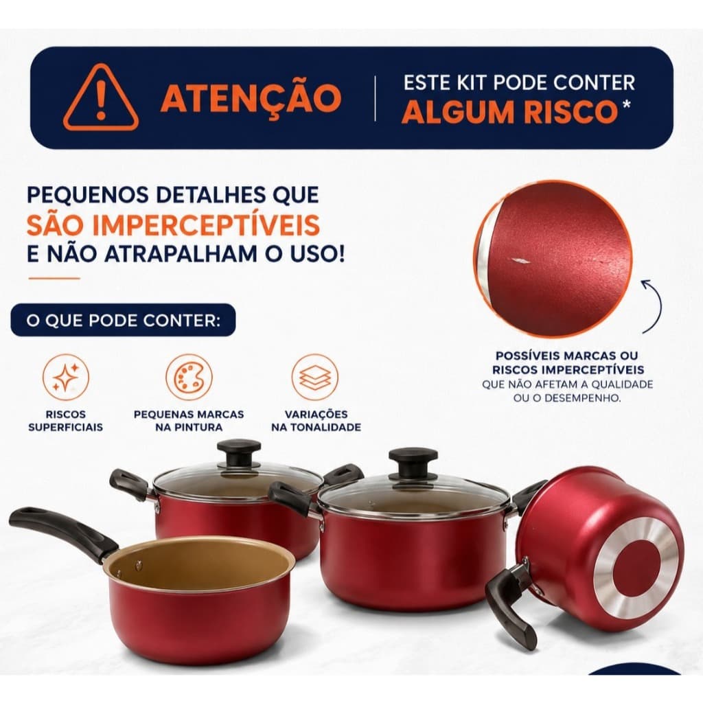 JOGO DE PANELAS | RISCOS IMPERCEPTÍVEIS DE FABRICAÇÃO