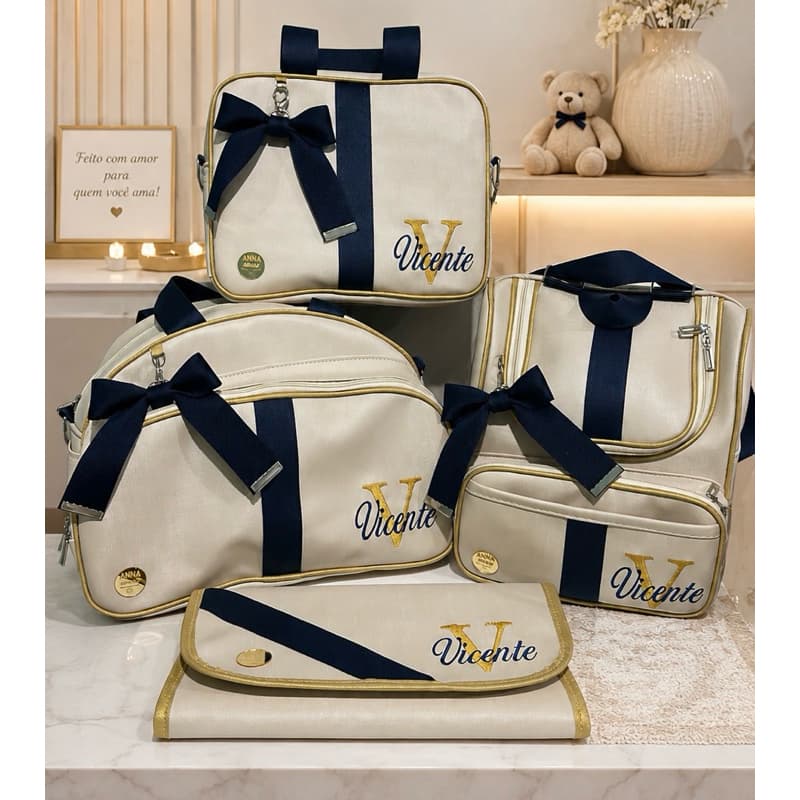Kit de bolsa de bebê / maternidade Personalizado - Anna Baby Bolsas