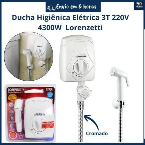 Ducha Higiênica Elétrica Aquecedor 3T 220V 4300W Branca Lorenzetti Salão De Beleza Banheiro