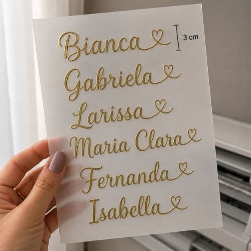 NOMES TERMOCOLANTES Personalizados  3 cm de altura Camisetas, Bolsas, Bonés, Ecobags , sinteticos,  FERRO PASSAR