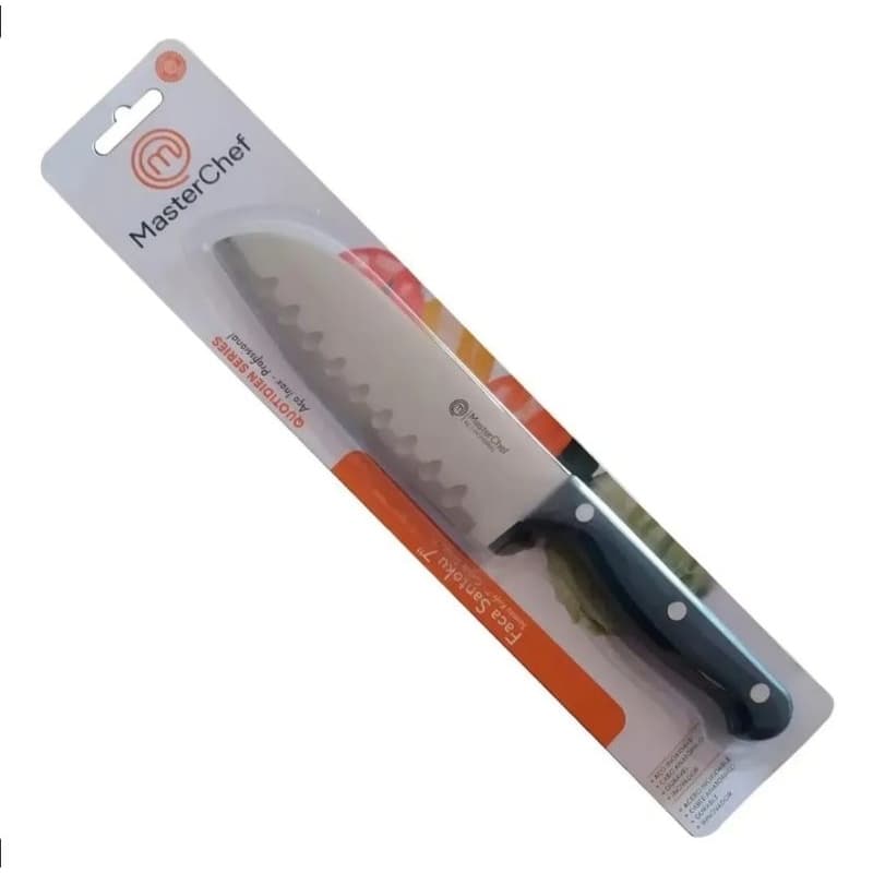 MasterChef Faca Santoku 7" Lâmina Aço Inoxidável Cross - Preto