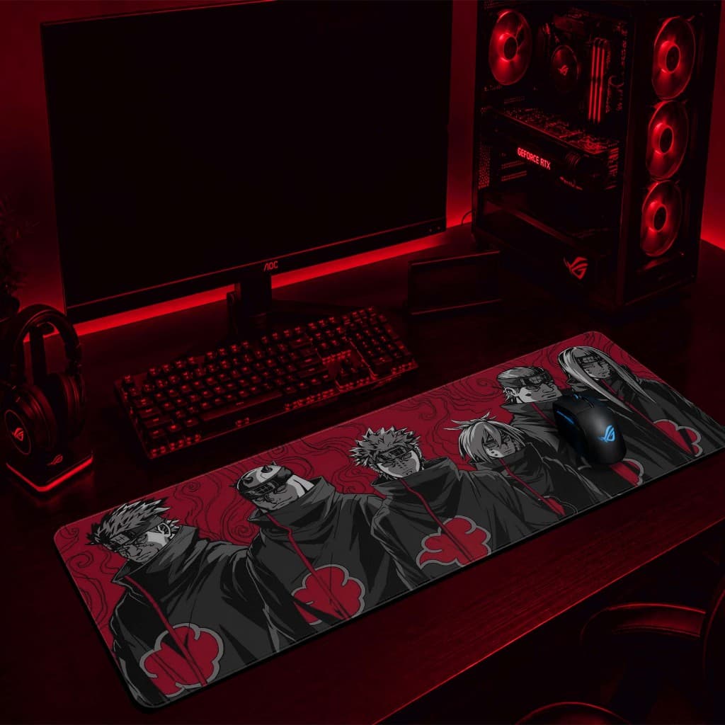 Mousepad Gamer Extra Grande 80x30 Akatsuki Naruto Shippuden Mousepad Naruto SUB
