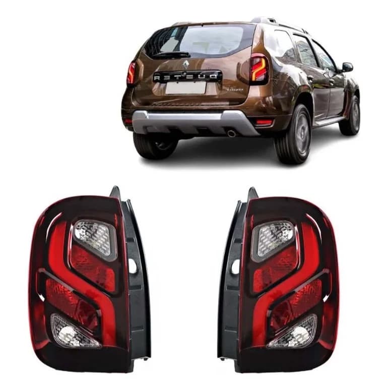Par de Lanternas Traseira Duster 2015 A 2020 C/ Led Bicolor