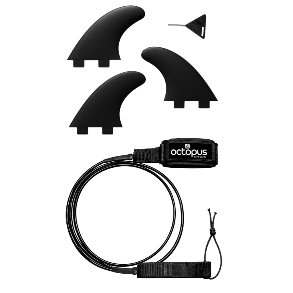 Jogo Quilhas De Encaixe Fcs + Leash 6´ Surf Strep para Prancha de Surf