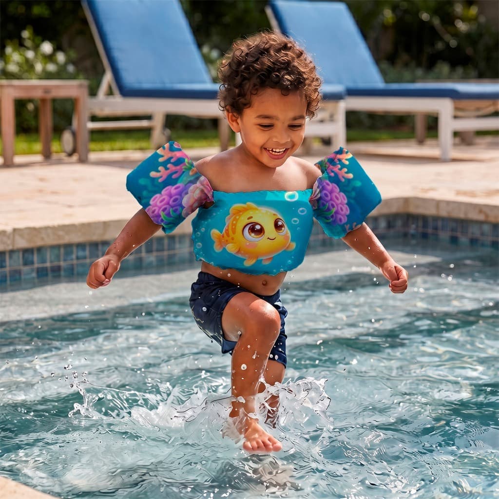 Boia Colete Infantil Flutuante Para Piscina 1 a 6 Anos estampas peixinhos