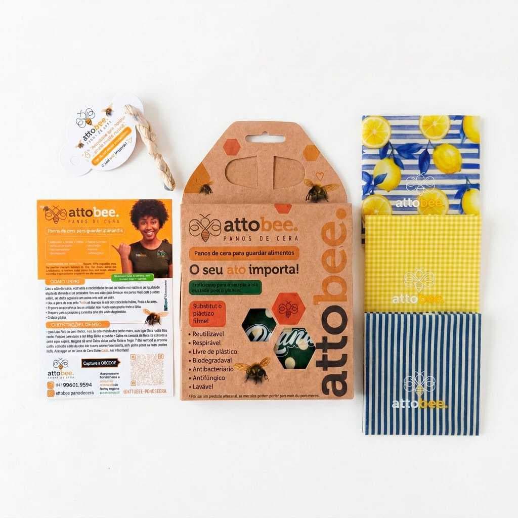 Kits Pano de Cera De Abelha Embalagem Alimentos Ecológico Com 1un 2un 3un 5un