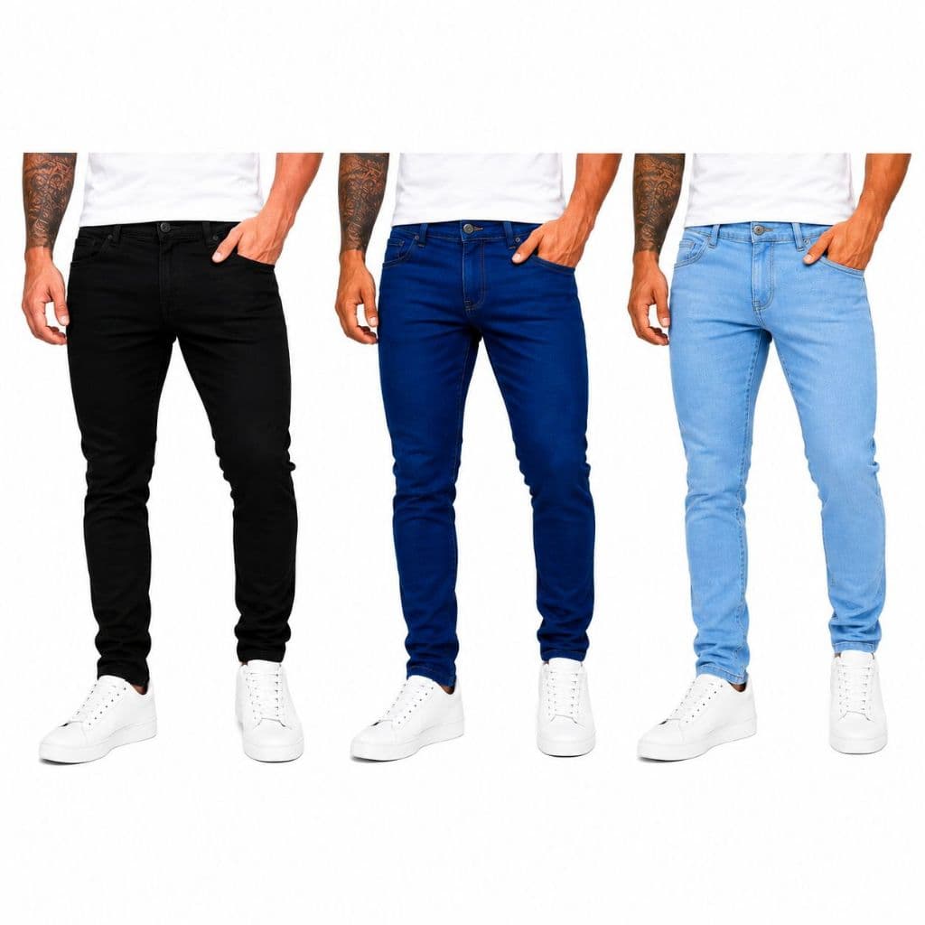 Kit 3 Calça Masculina Jeans Lycra Roupas Masculina
