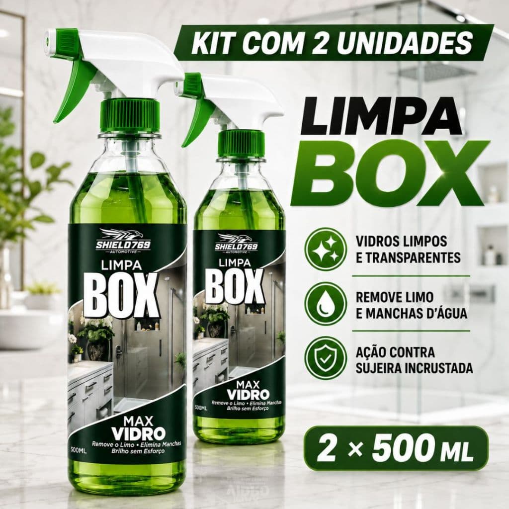 2 Limpa Vidro Box Banheiro Brindex - Remove Manchar de Gordura Calcário