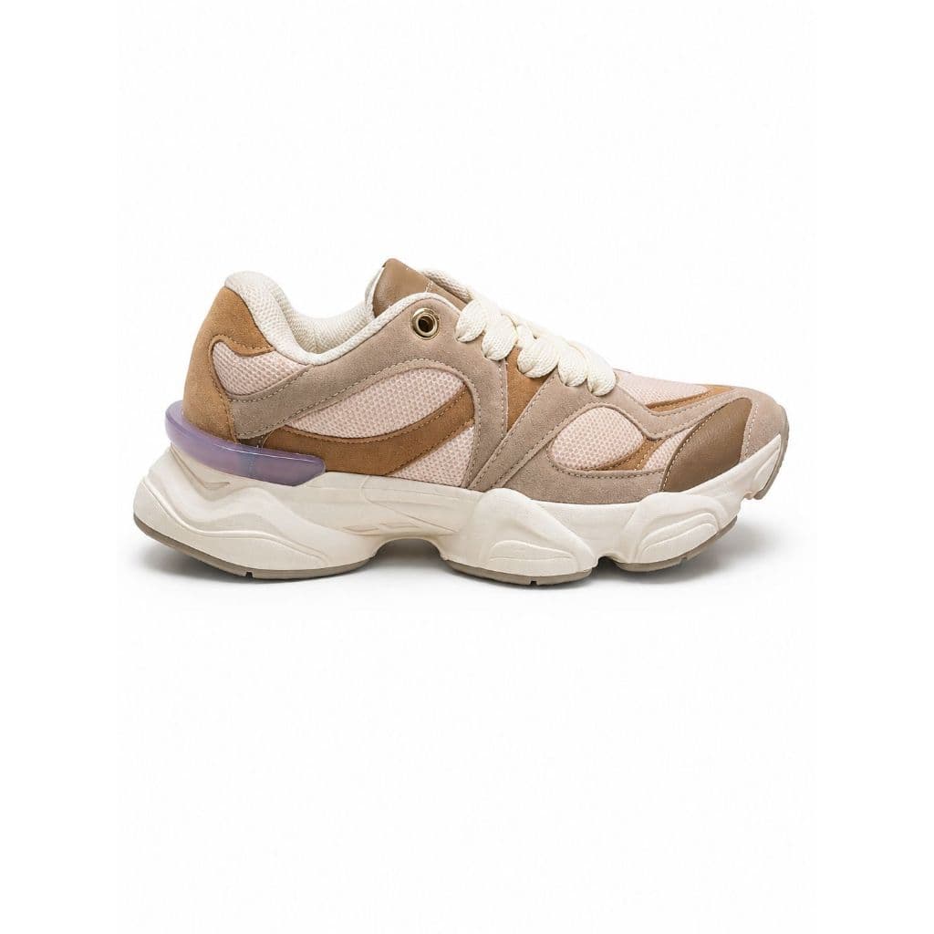 Tenis Roman R2076 Cabedal Alta Performance Respiravel Para Caminhada Feminino Palha Havana