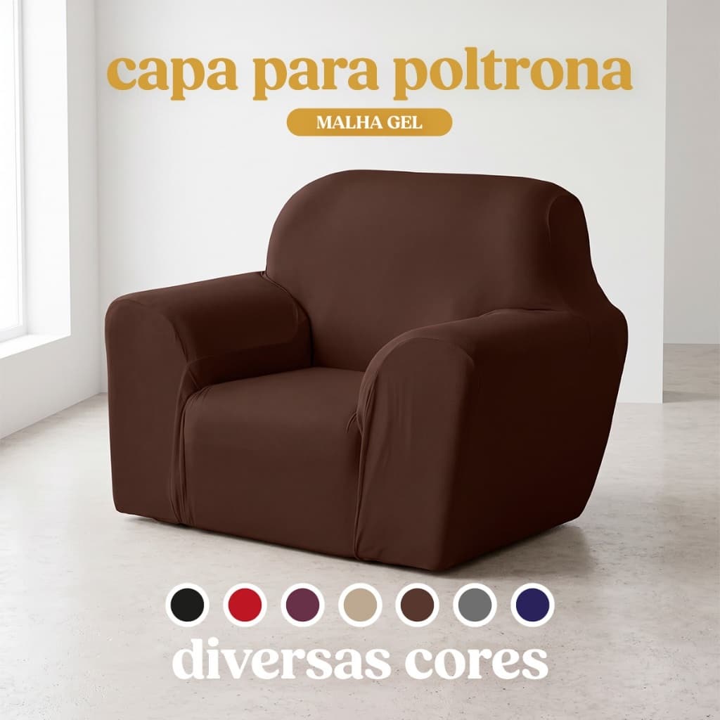 Capa Coladinha 1 Lugar Poltrona/Sofá Malha Gel Premium