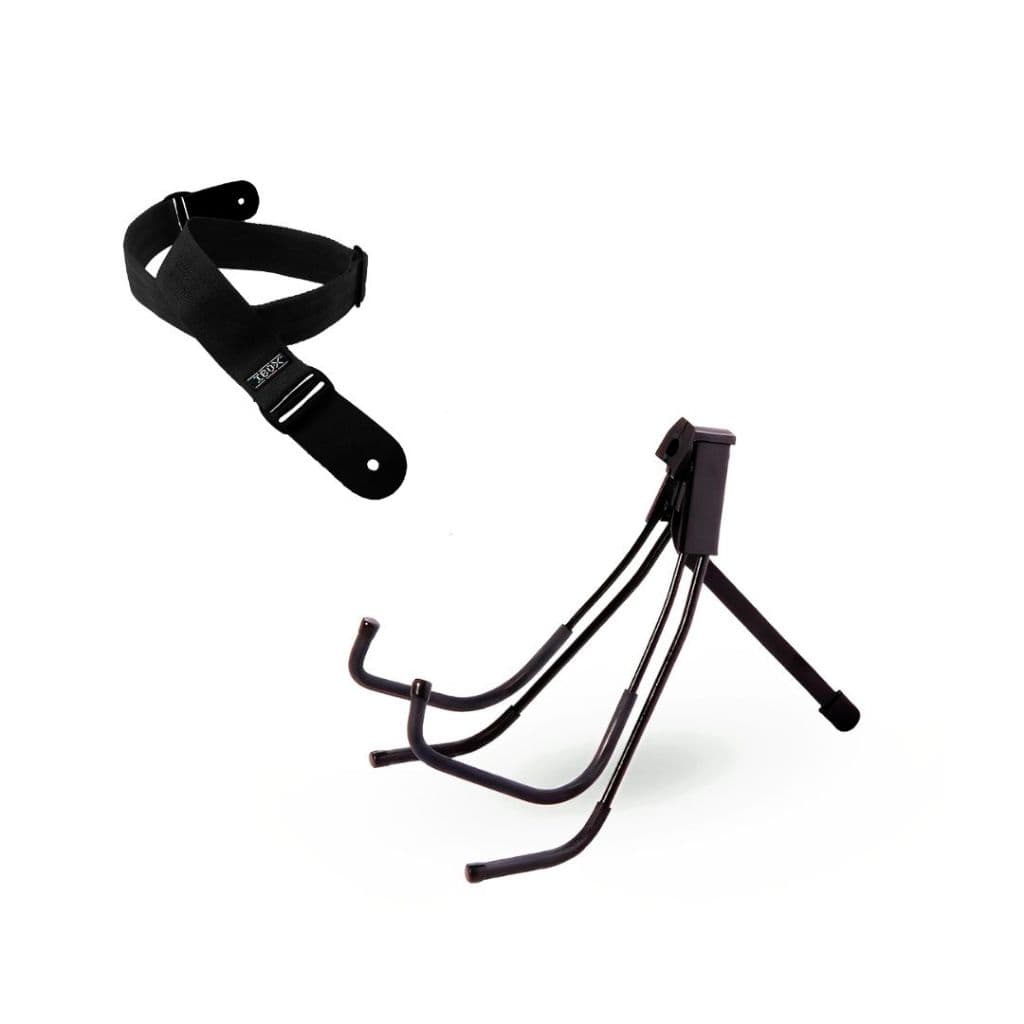 Kit Suporte De Chão Para Violão em Aço + Correia Colors Ibox