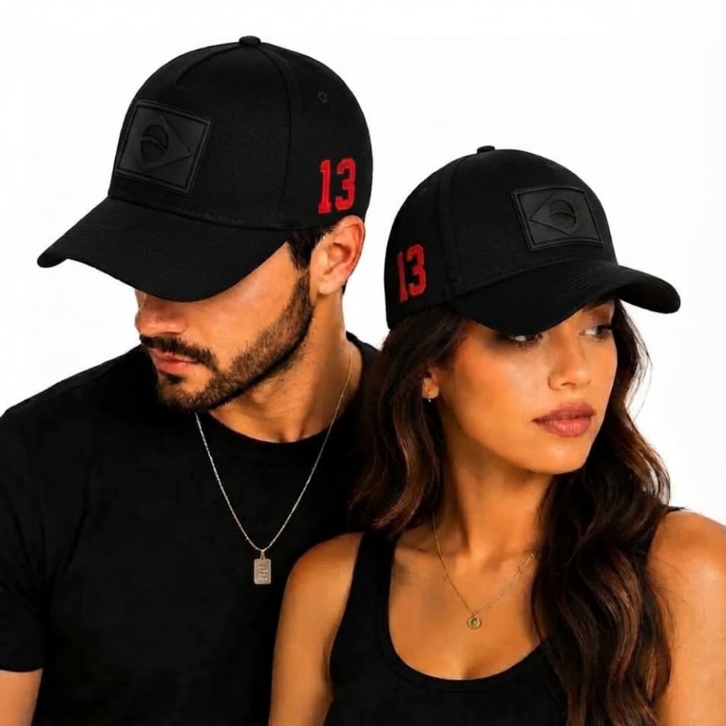 Boné Patriota 13 Brasil Preto Ajustável Aba Curva Unissex Alta Qualidade