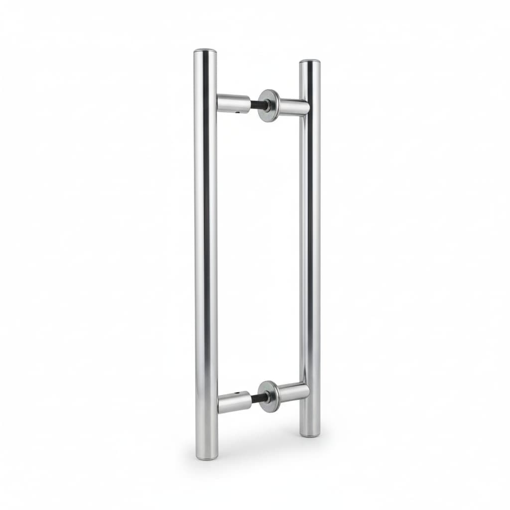 Puxador Duplo Tubular Alumínio 30cm Redondo Porta Pivotante