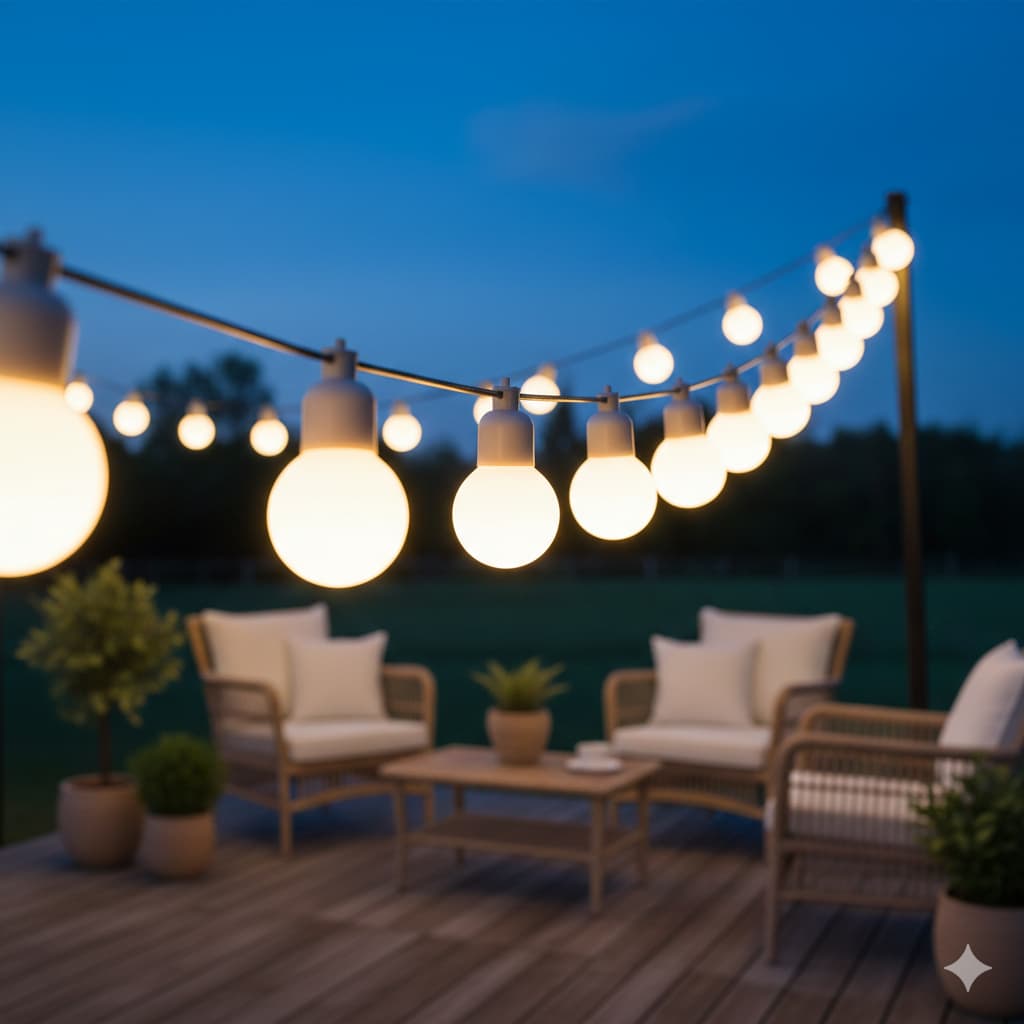 Lâmpada para Varal De Luzes Festão Gambiarra Bolinha 15w 220v leitosa