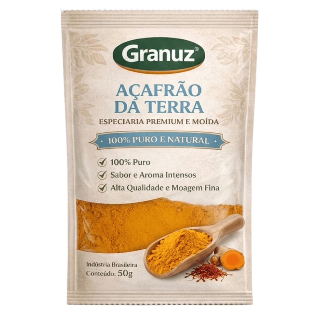 Curcuma 100% Pura Açafrão da Terra em Pó Granuz 50g 100g 150g 200g 250g [Envio HOJE]