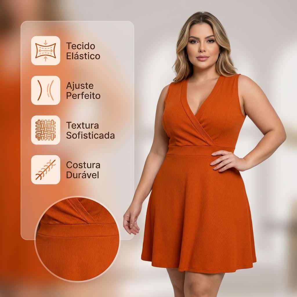 Vestido Feminino Lane Decote Transpassado – Acinturado, Casual Chic, Look para Dia e Noite