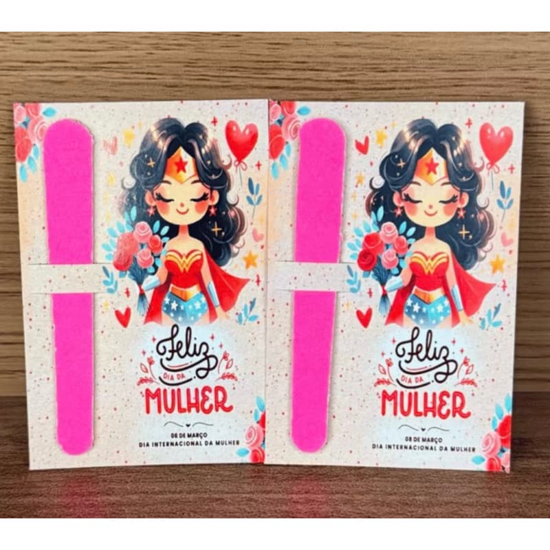 Mini Lixa Com Cartão Personalizados Mimos Lembrancinhas Para Clientes Mulher
