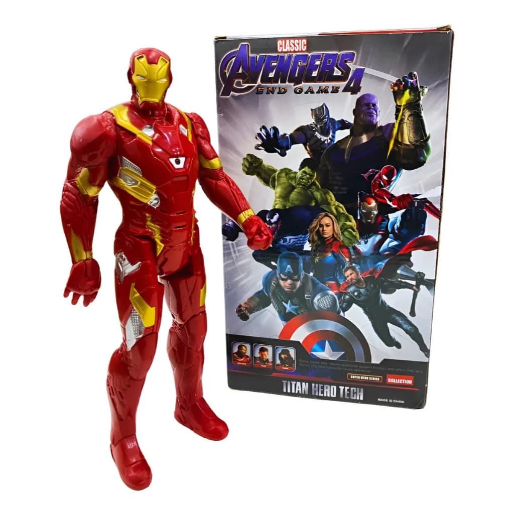 Boneco Homem de Ferro  Com Som/luz Avengers Articulado 30cm  Super Herói