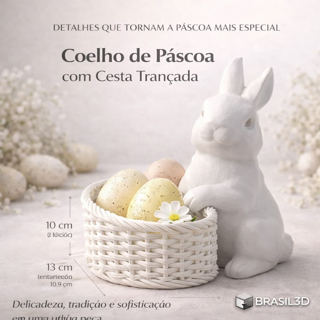 Enfeite Decorativo de Páscoa para Ovos de Chocolate Coelhinho de Pascoa ovos de chocolate cesta