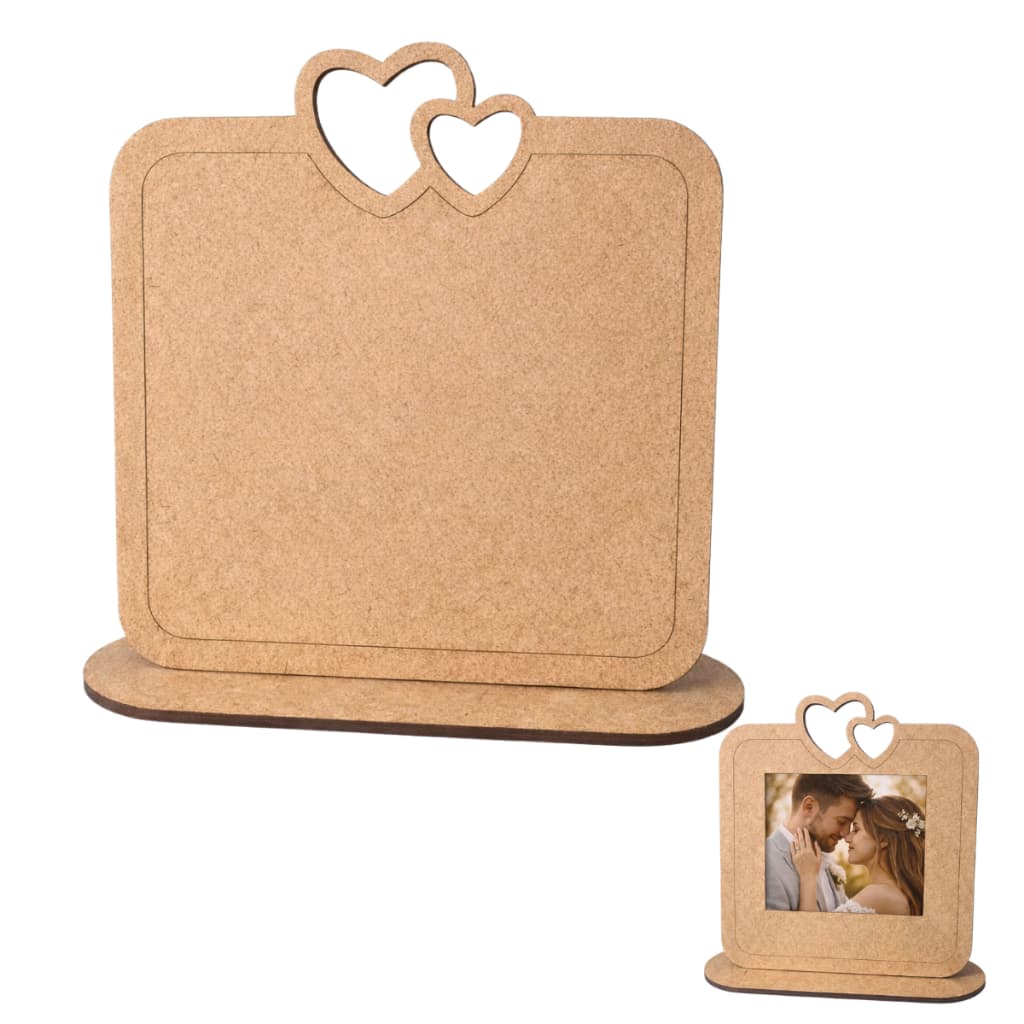 Kit Porta Retrato em MDF Cru Foto Família Lembrancinha Casamento Presente Decoração