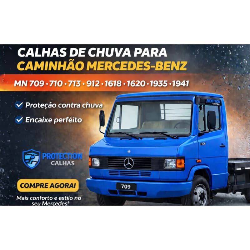 Calha Chuva Caminhão Mb 709 710 712 912 1618 1620 1720 1935 1941 2423k