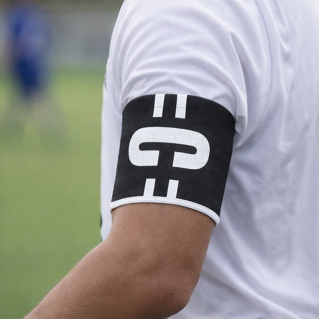 Faixa de Capitão Ajustavel Futebol Braçadeira Elastico Progne Sports Profissional Oficial