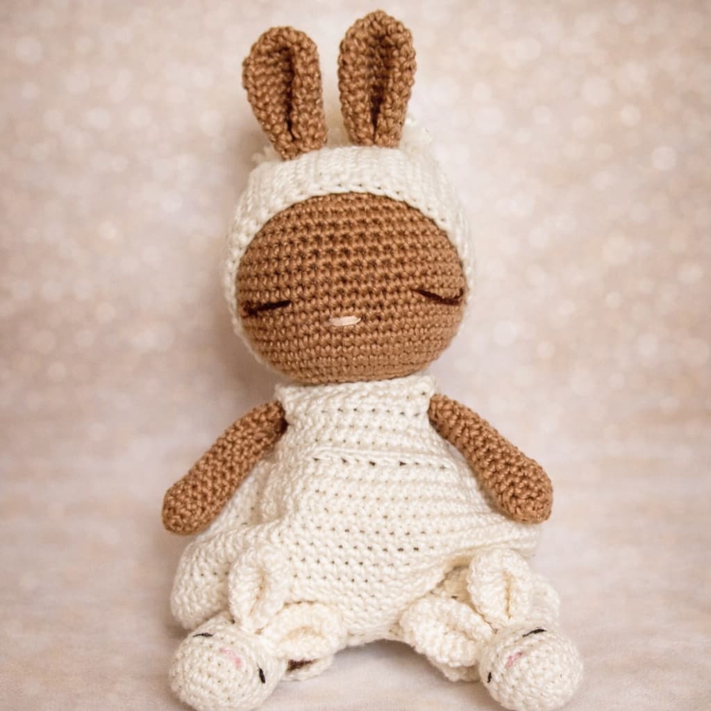 Coelho dorminhoco Amigurumi para bebês/crianças