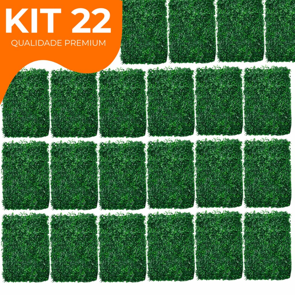 Kit 22 Placas Buchinho Grama Artificial Parede Muro Inglês Vertical Cheio