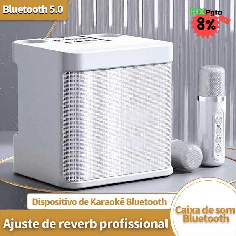 Caixa de som Bluetooth Karaokê 3D Estéreo Amplificador Caixa de Som Sem Fio Portátil
