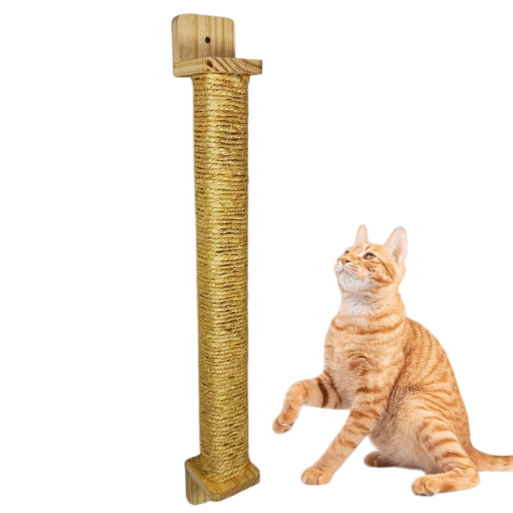 Arranhador de Sisal de Parede Para Gatos 70cm Vertical Resistente Brinquedo Pet