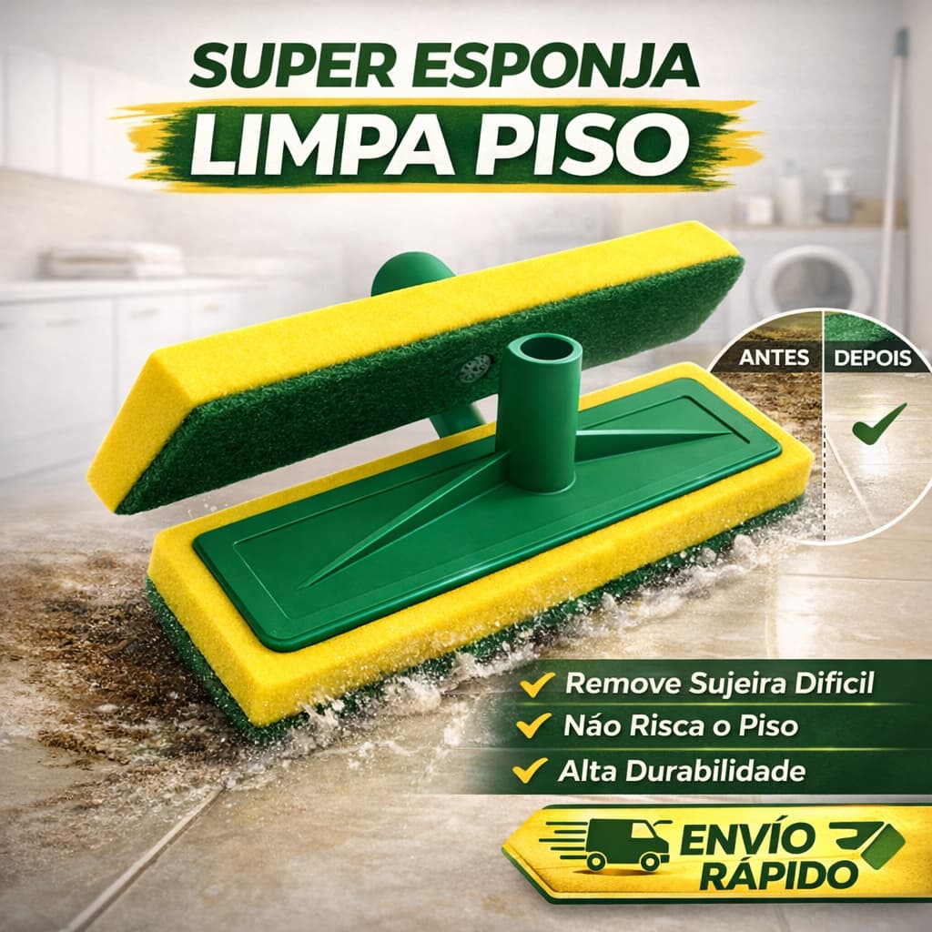 Esponja Lava Piso Abrasiva Limpeza Pesada Azulejo Banheiro Cozinha Piscina Refil Rodo Sem Cabo