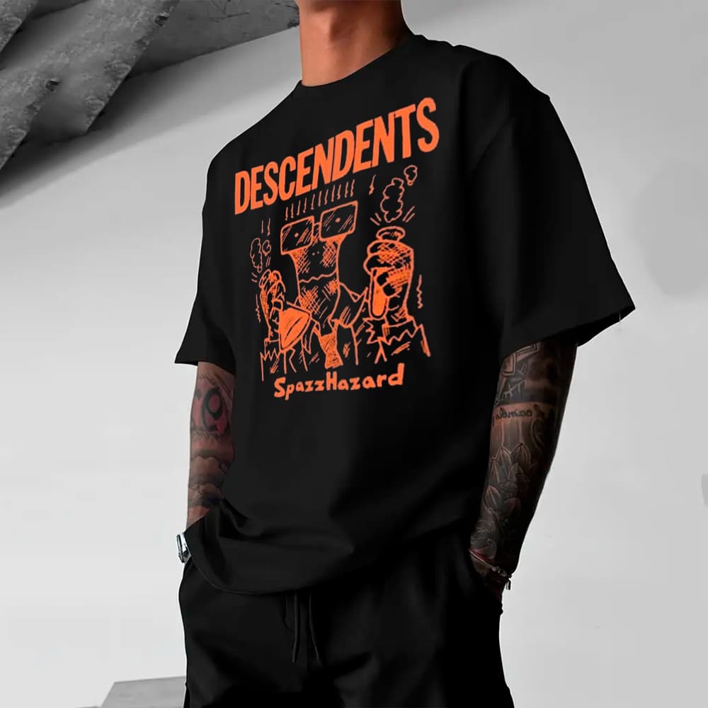 Camiseta Básica ou Oversized Blusa 100% Algodão Banda Descendents Pop Punk Disco SpazzHazard